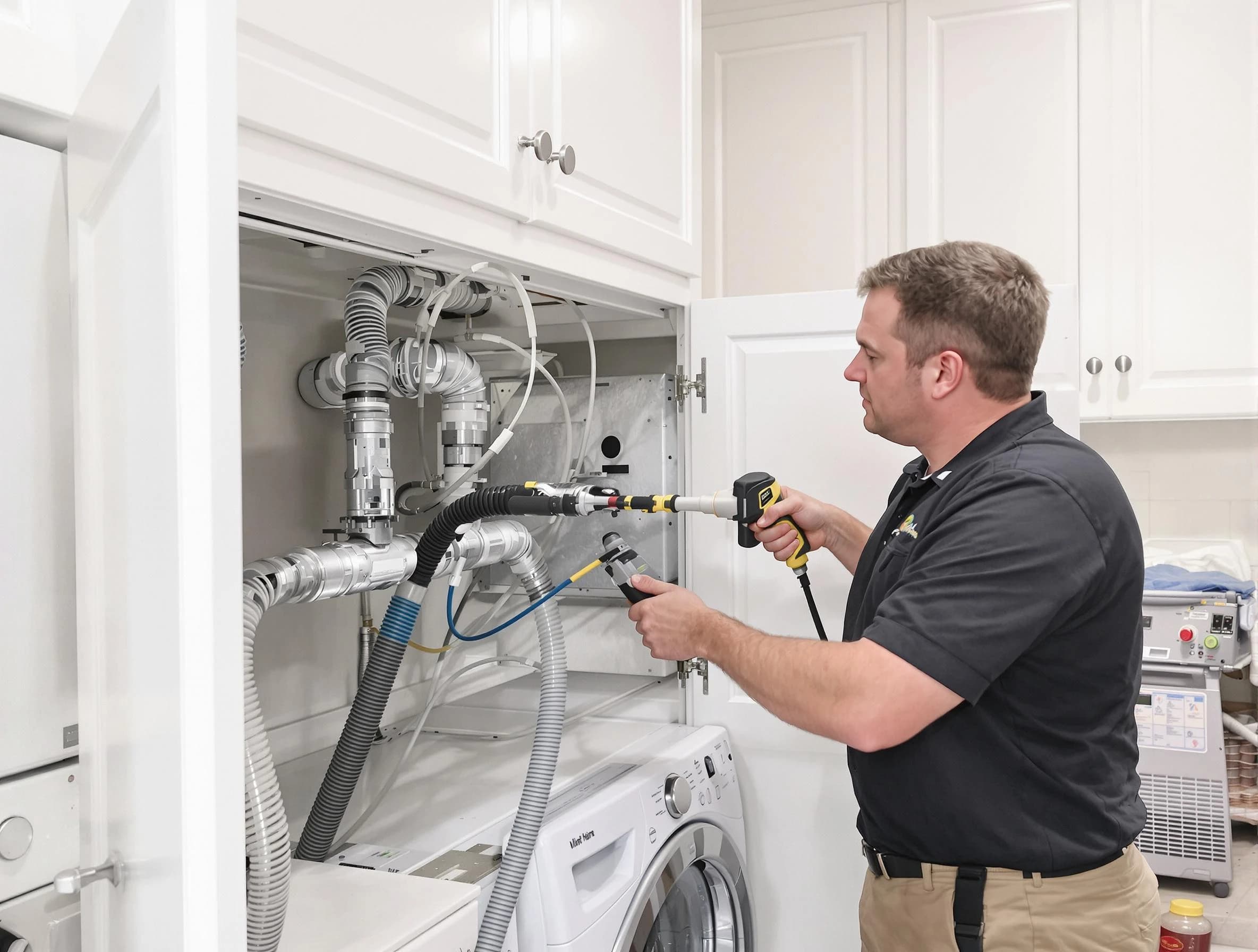 Clarksville Dryer Vent Cleaning professional removing severe blockage from a clogged dryer vent in Clarksville