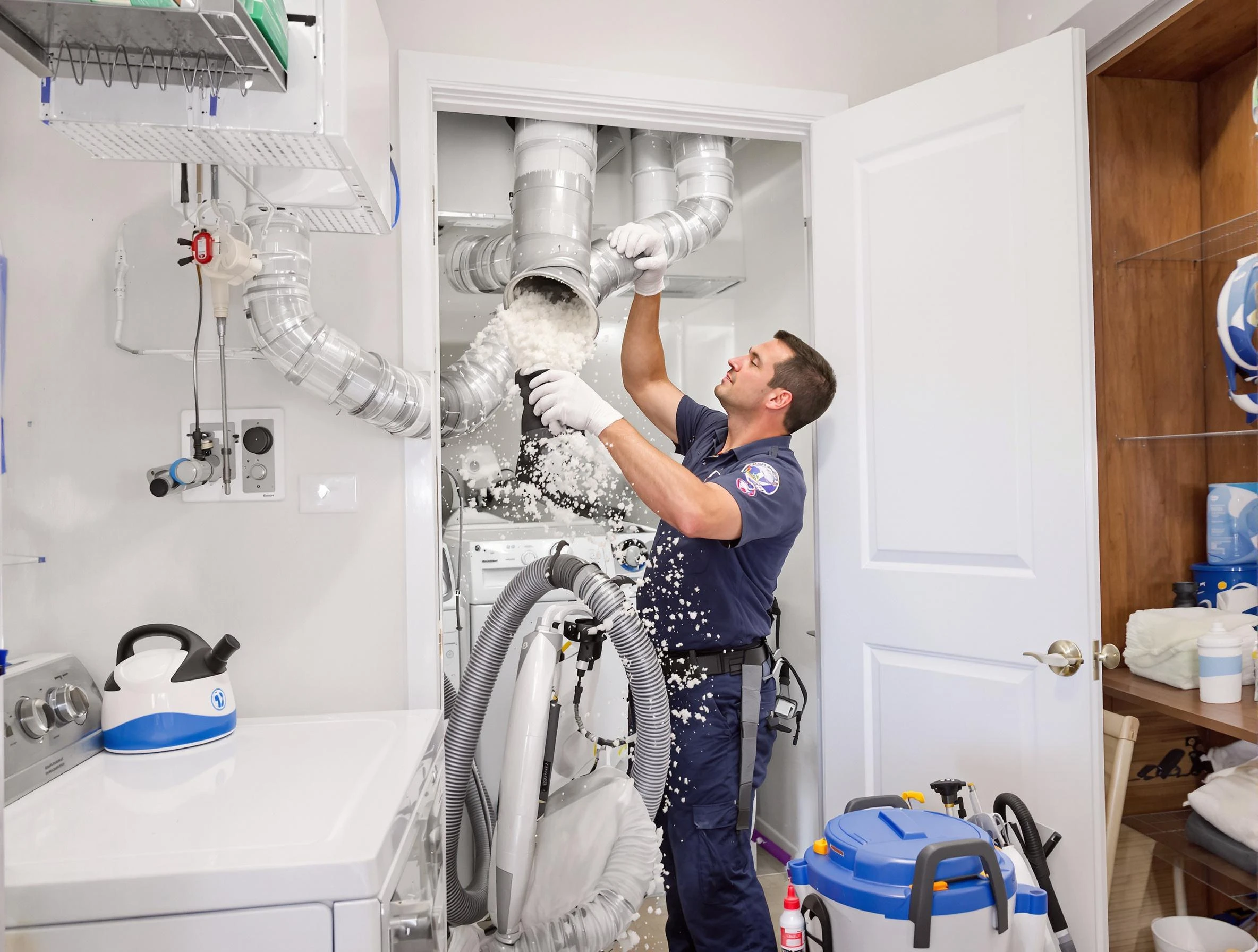 Clarksville Dryer Vent Cleaning technician delivering thorough residential dryer vent cleaning service in Clarksville